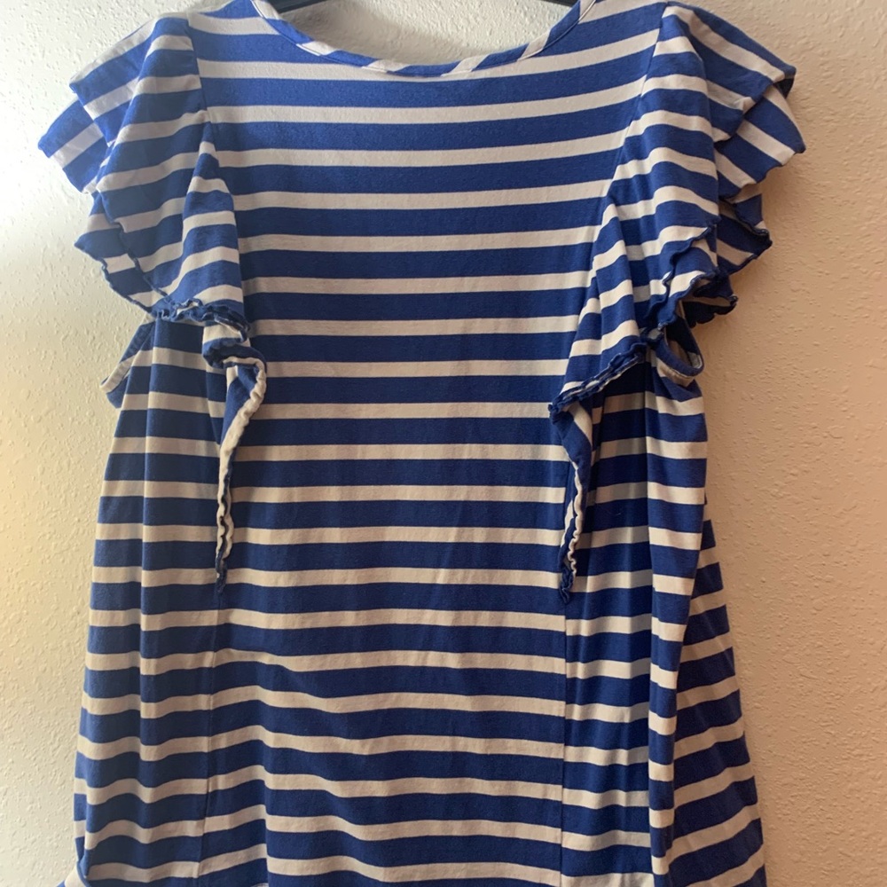 Lane Bryant (2 tops)Blue and White Striped Top and Pink Pinstriped Top - Picture 11 of 16